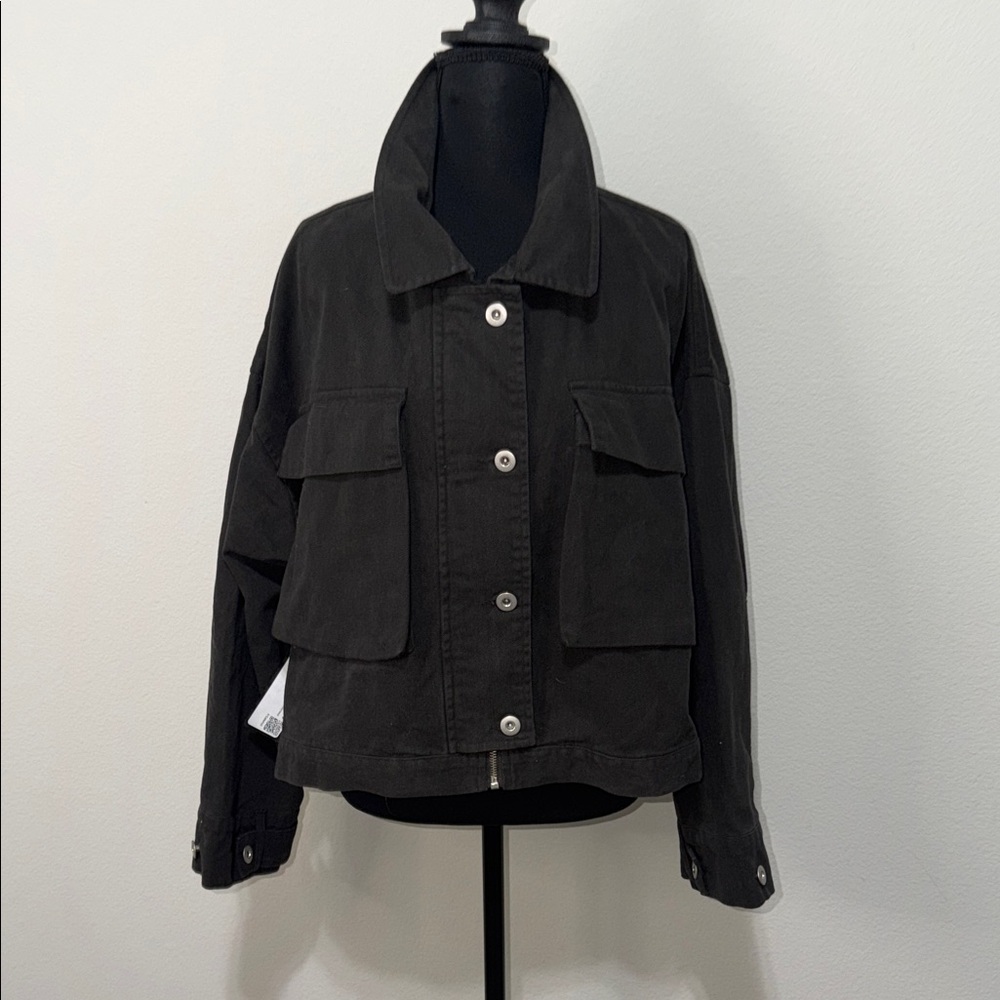 NWT HYFVE Oversized Black Utility Jacket for Women